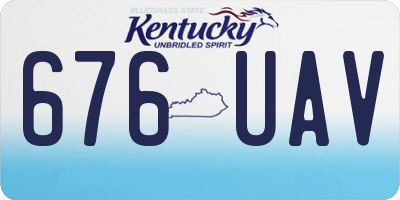 KY license plate 676UAV