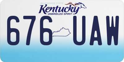 KY license plate 676UAW