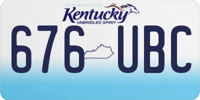KY license plate 676UBC