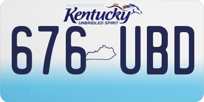 KY license plate 676UBD