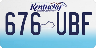 KY license plate 676UBF