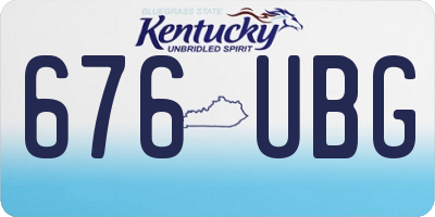 KY license plate 676UBG