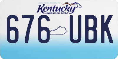 KY license plate 676UBK