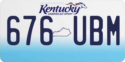 KY license plate 676UBM