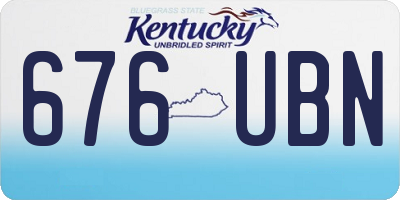 KY license plate 676UBN