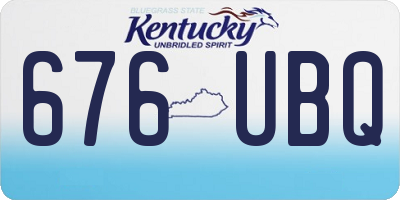 KY license plate 676UBQ