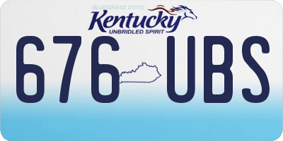 KY license plate 676UBS