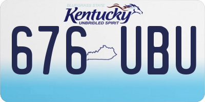 KY license plate 676UBU