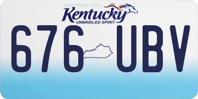 KY license plate 676UBV