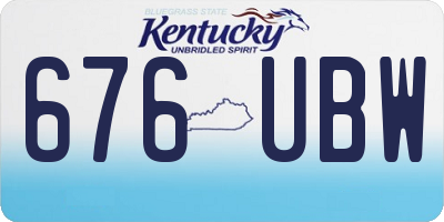 KY license plate 676UBW