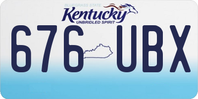 KY license plate 676UBX