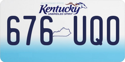 KY license plate 676UQO