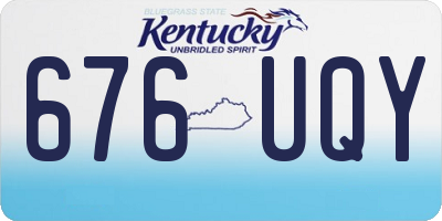 KY license plate 676UQY