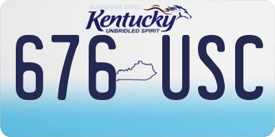 KY license plate 676USC