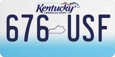 KY license plate 676USF