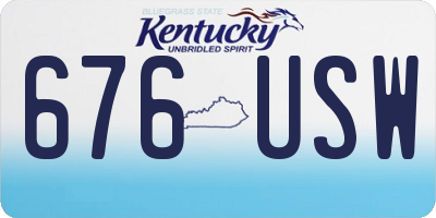 KY license plate 676USW
