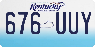 KY license plate 676UUY