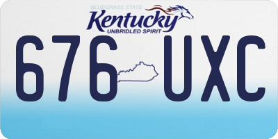 KY license plate 676UXC
