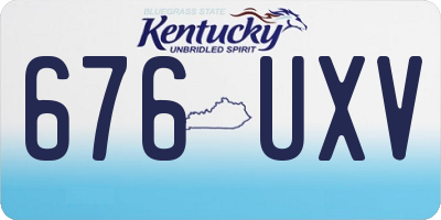 KY license plate 676UXV