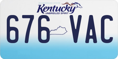 KY license plate 676VAC