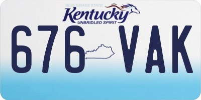 KY license plate 676VAK