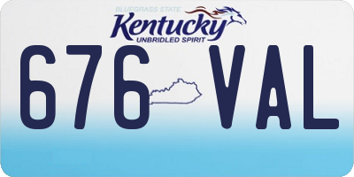 KY license plate 676VAL