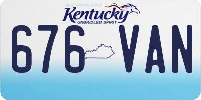 KY license plate 676VAN