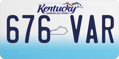KY license plate 676VAR