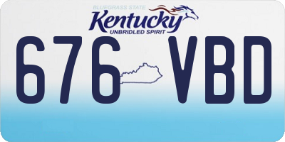 KY license plate 676VBD