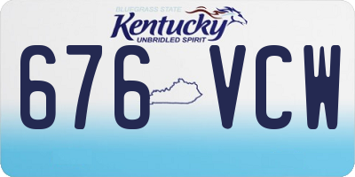 KY license plate 676VCW
