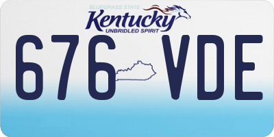 KY license plate 676VDE
