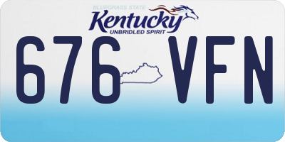 KY license plate 676VFN