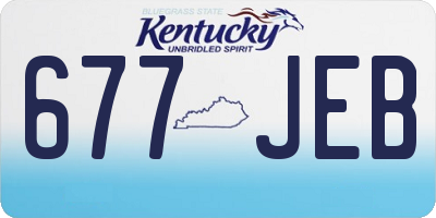 KY license plate 677JEB