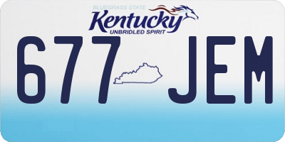 KY license plate 677JEM