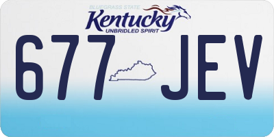 KY license plate 677JEV