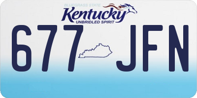 KY license plate 677JFN