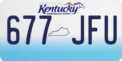 KY license plate 677JFU