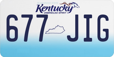KY license plate 677JIG