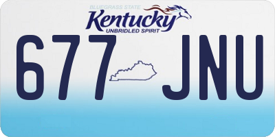 KY license plate 677JNU