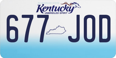 KY license plate 677JOD