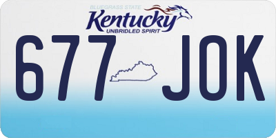 KY license plate 677JOK