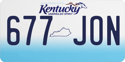 KY license plate 677JON