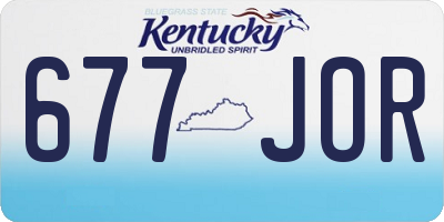 KY license plate 677JOR