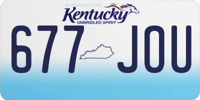 KY license plate 677JOU