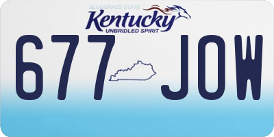 KY license plate 677JOW