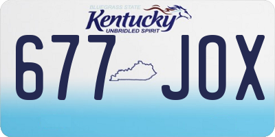 KY license plate 677JOX