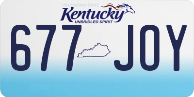 KY license plate 677JOY