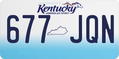 KY license plate 677JQN