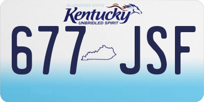 KY license plate 677JSF