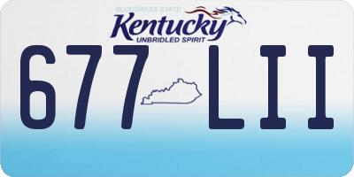 KY license plate 677LII